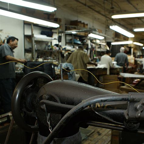 modern leather goods repair shop.